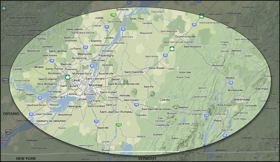 Distribution Granby, Sherbrooke, Cowansville, Montréal, Sorel, Drummondville